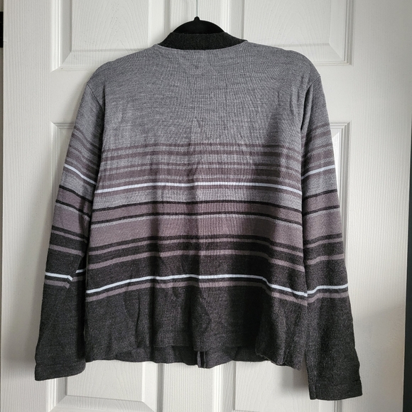 Striped Long Sleeve Button Up Cardigan - Picture 7 of 10